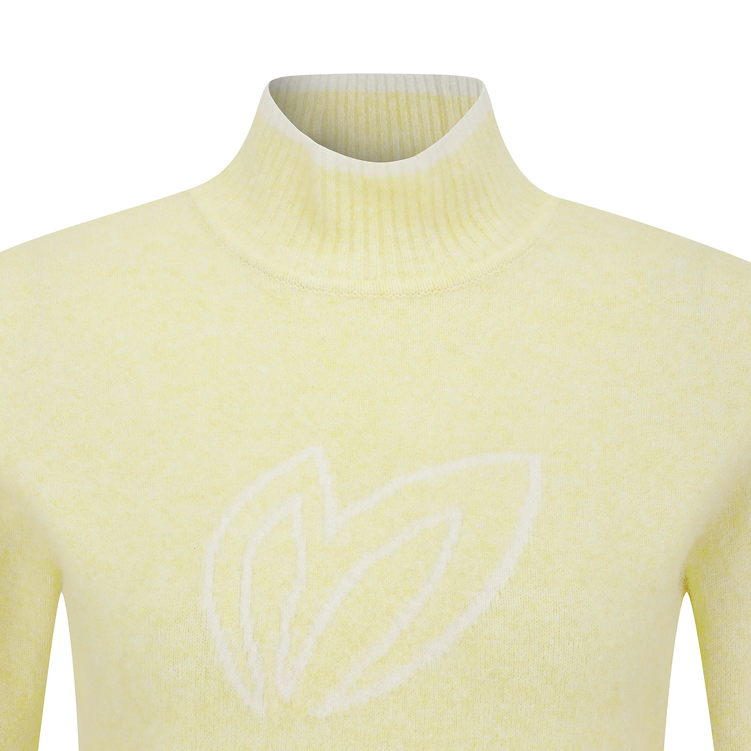 Áo knit golf nữ cổ cao tay dài màu vàng — ảnh 3