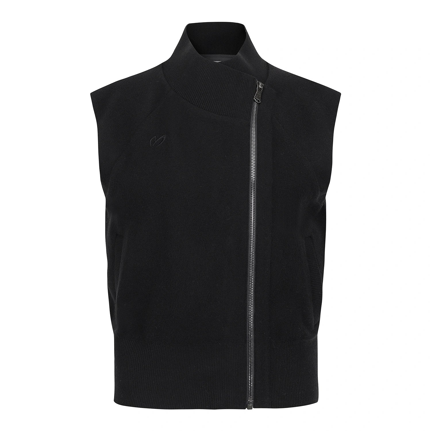 Áo vest golf nữ cổ cao khóa chéo màu đen — Master Bunny Edition | Seoul Golf Fashion