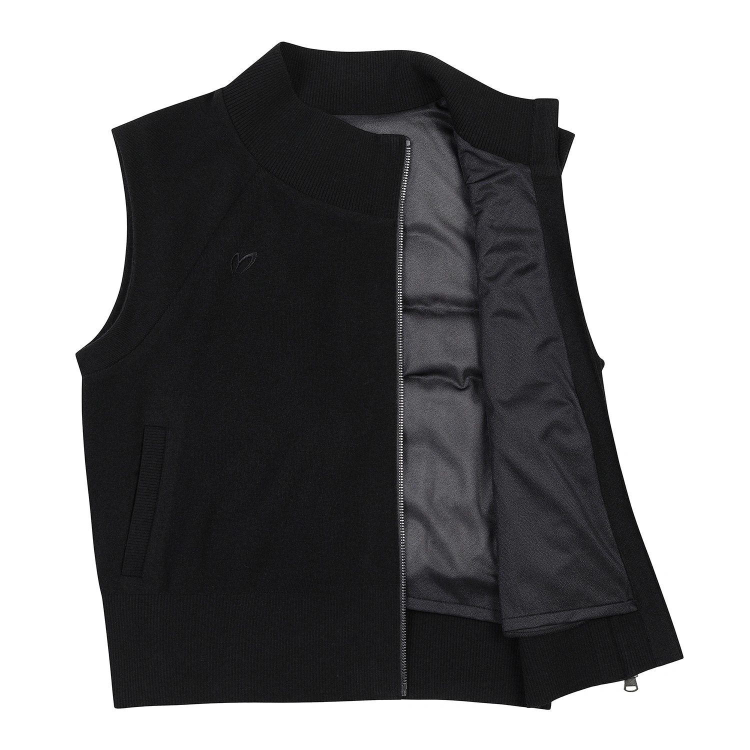 Áo vest golf nữ cổ cao khóa chéo màu đen — ảnh 6