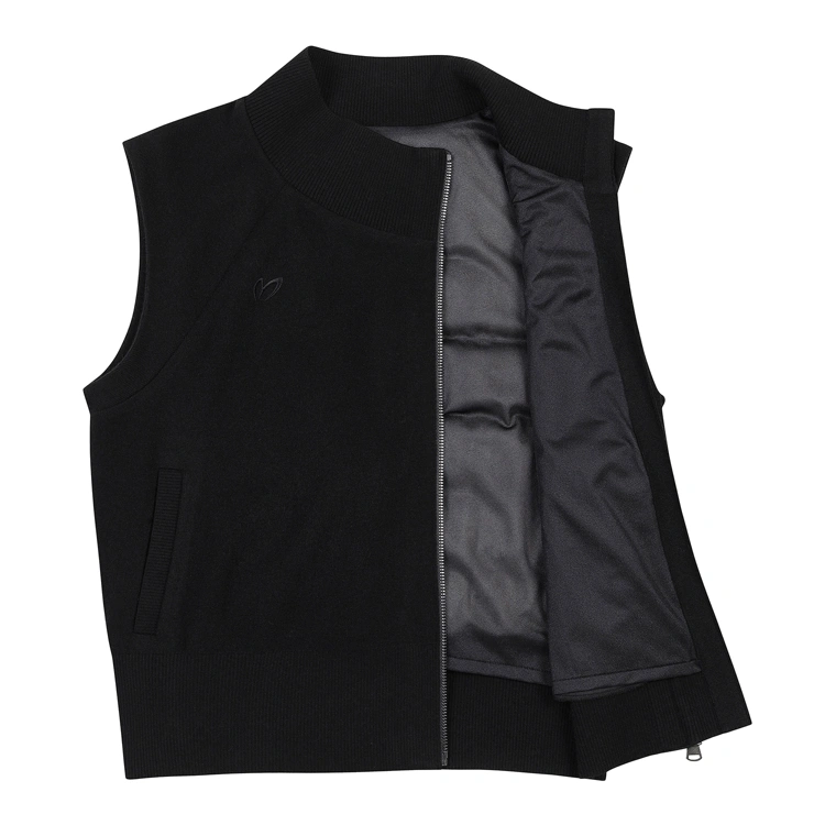 Áo vest golf nữ cổ cao khóa chéo màu đen — ảnh 6