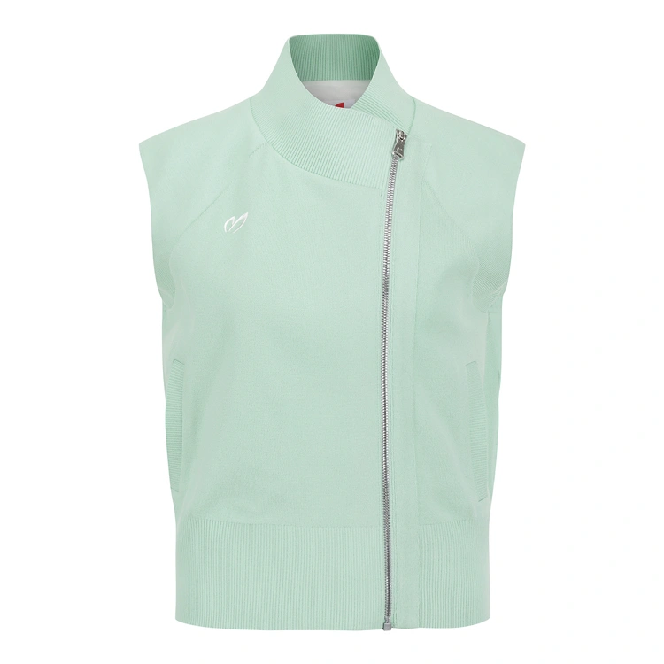 Áo vest golf nữ cổ cao khóa chéo màu xanh mint — Master Bunny Edition | Seoul Golf Fashion