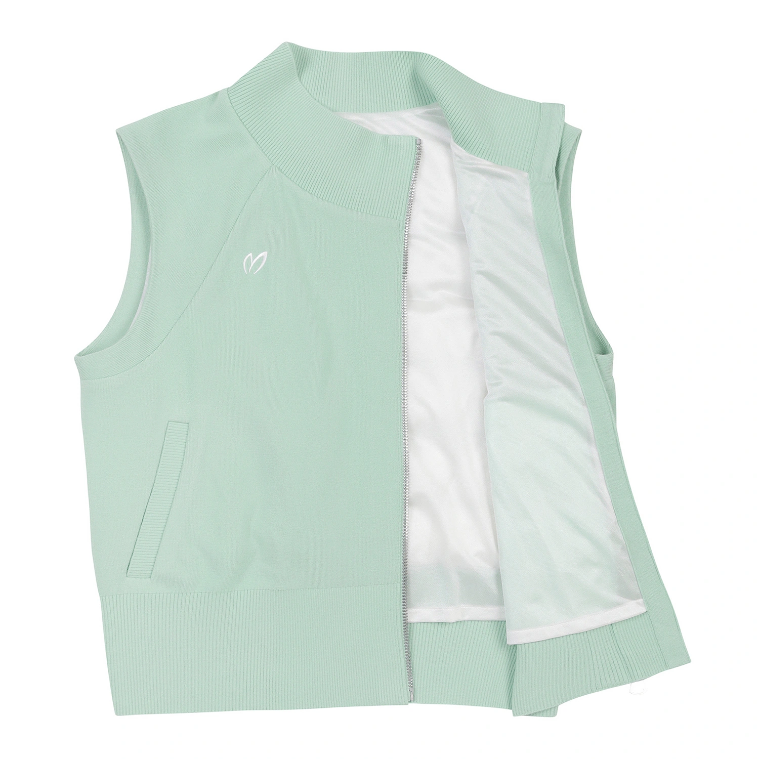 Áo vest golf nữ cổ cao khóa chéo màu xanh mint — ảnh 6