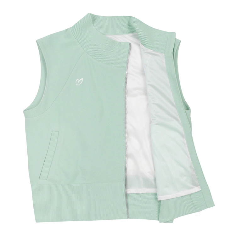 Áo vest golf nữ cổ cao khóa chéo màu xanh mint — ảnh 6