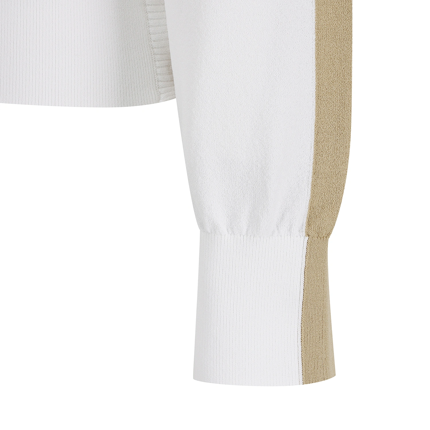 Áo knit golf nữ tay dài phối viền logo nổi màu ngà — ảnh 4