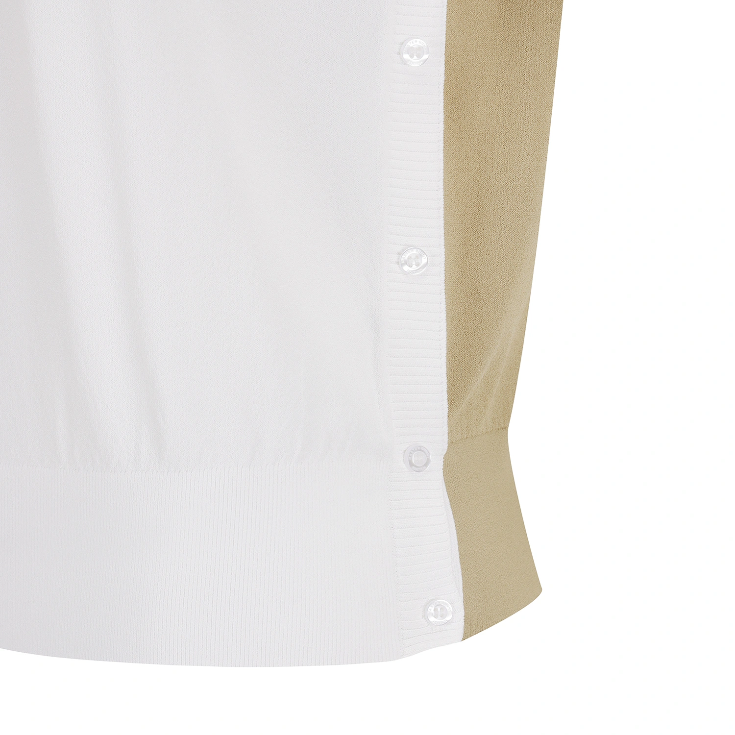 Áo knit golf nữ tay dài phối viền logo nổi màu ngà — ảnh 5