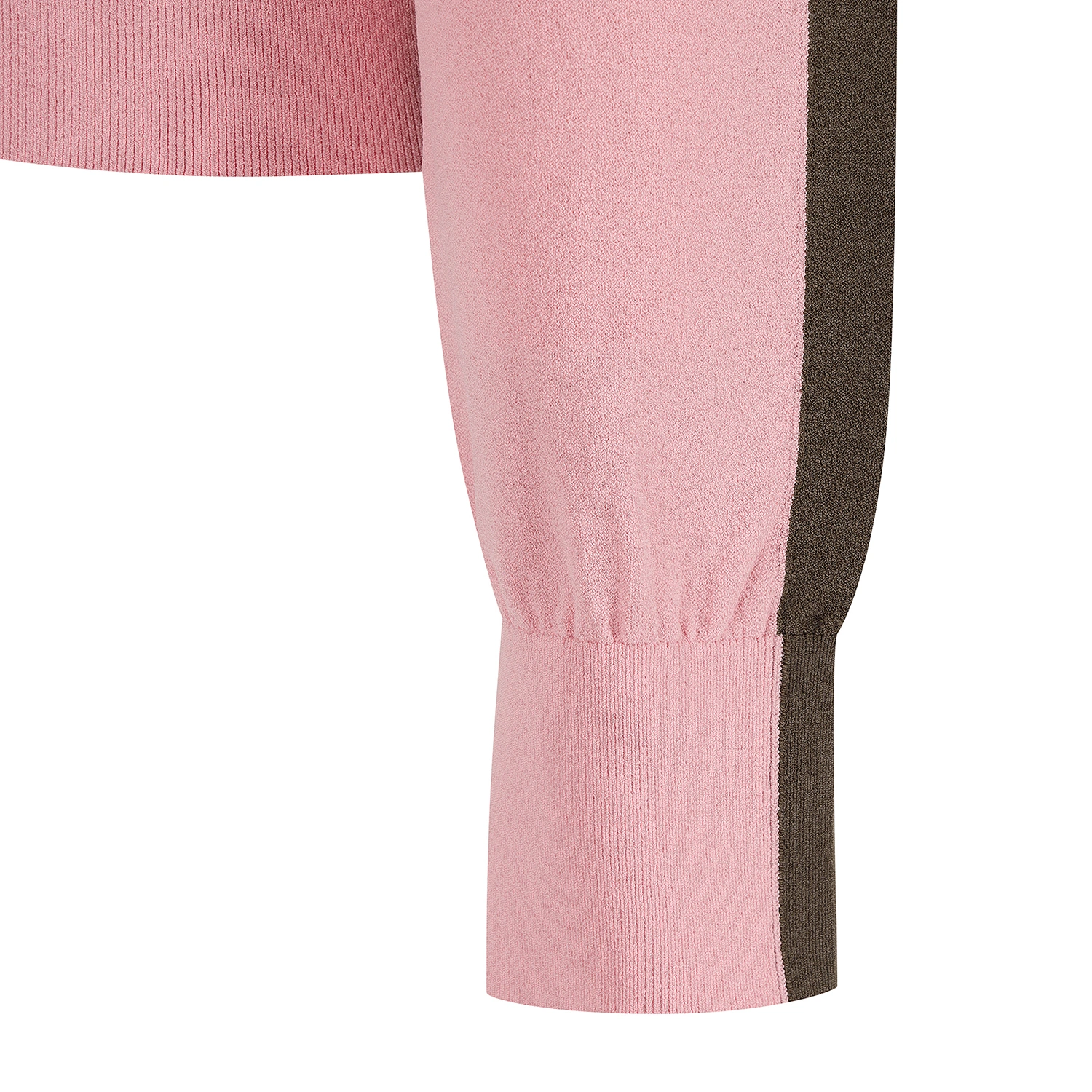 Áo knit golf nữ tay dài phối logo nâu hồng — ảnh 4