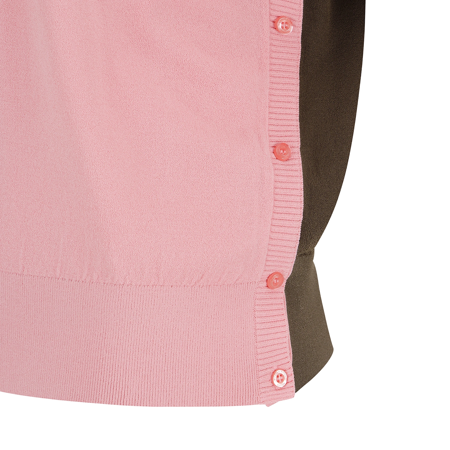 Áo knit golf nữ tay dài phối logo nâu hồng — ảnh 5
