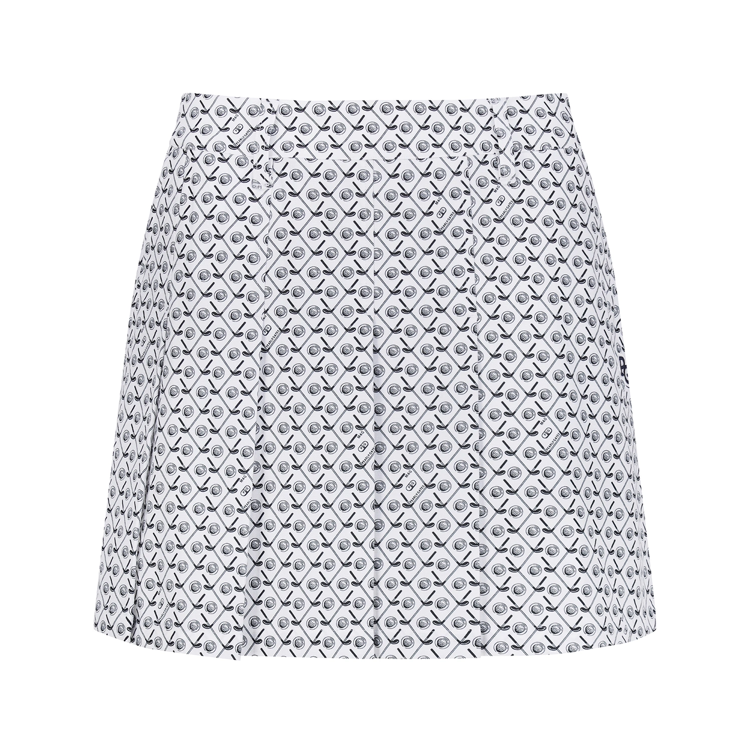 Váy golf nữ dáng A họa tiết gậy golf màu trắng — Pearly Gates | Seoul Golf Fashion