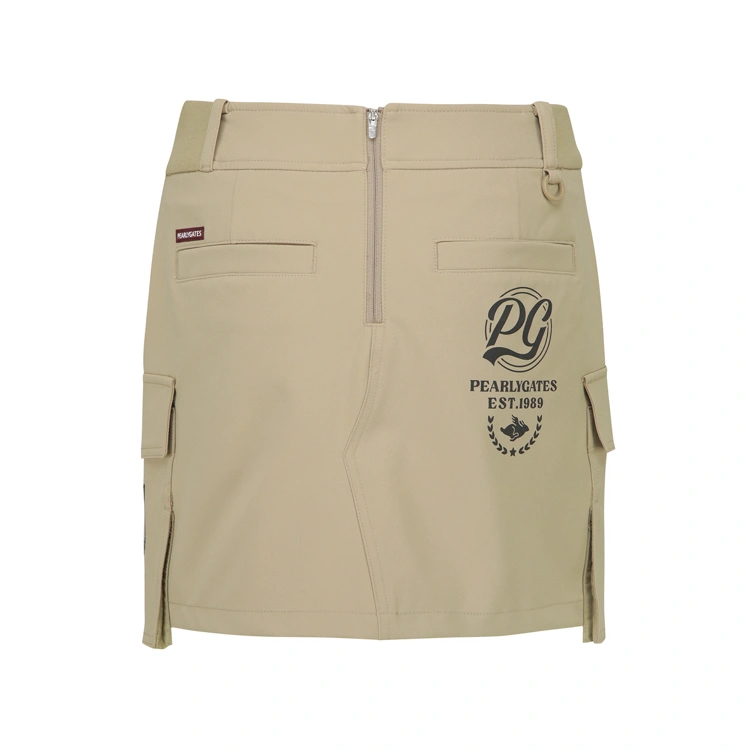 Chân váy golf nữ dáng chữ A màu be — ảnh 2