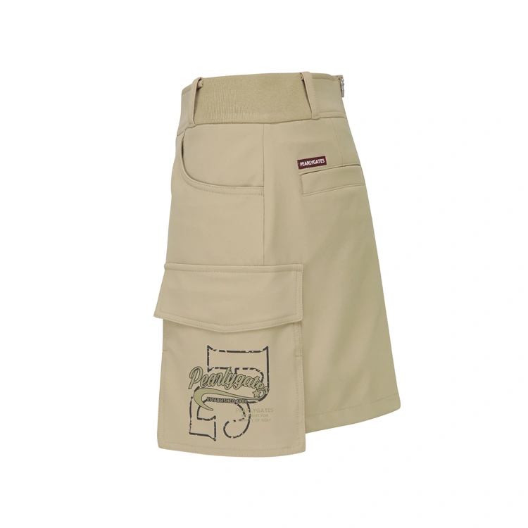 Chân váy golf nữ dáng chữ A màu be — ảnh 3