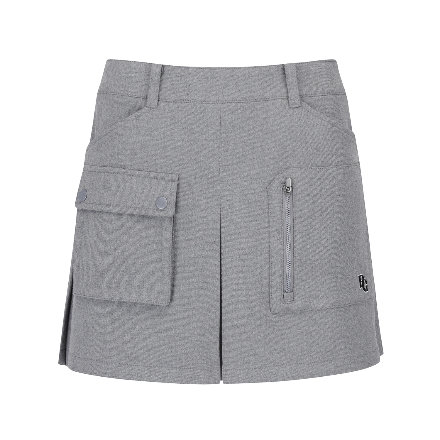 Chân váy golf nữ xẻ ly túi hộp màu xám — ảnh 2