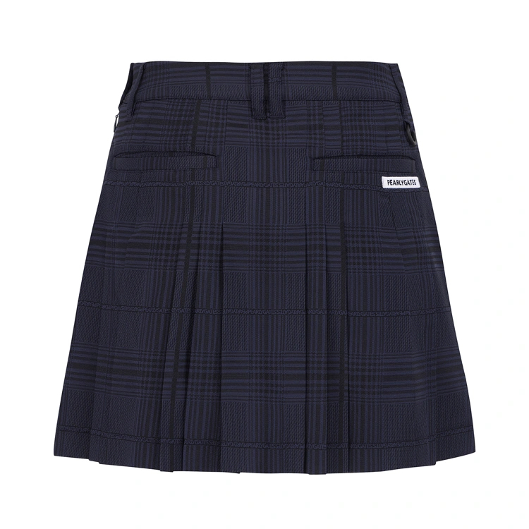 Chân váy golf nữ xếp ly kẻ caro xanh navy — ảnh 2