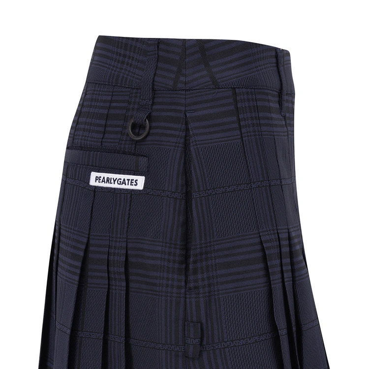 Chân váy golf nữ xếp ly kẻ caro xanh navy — ảnh 4
