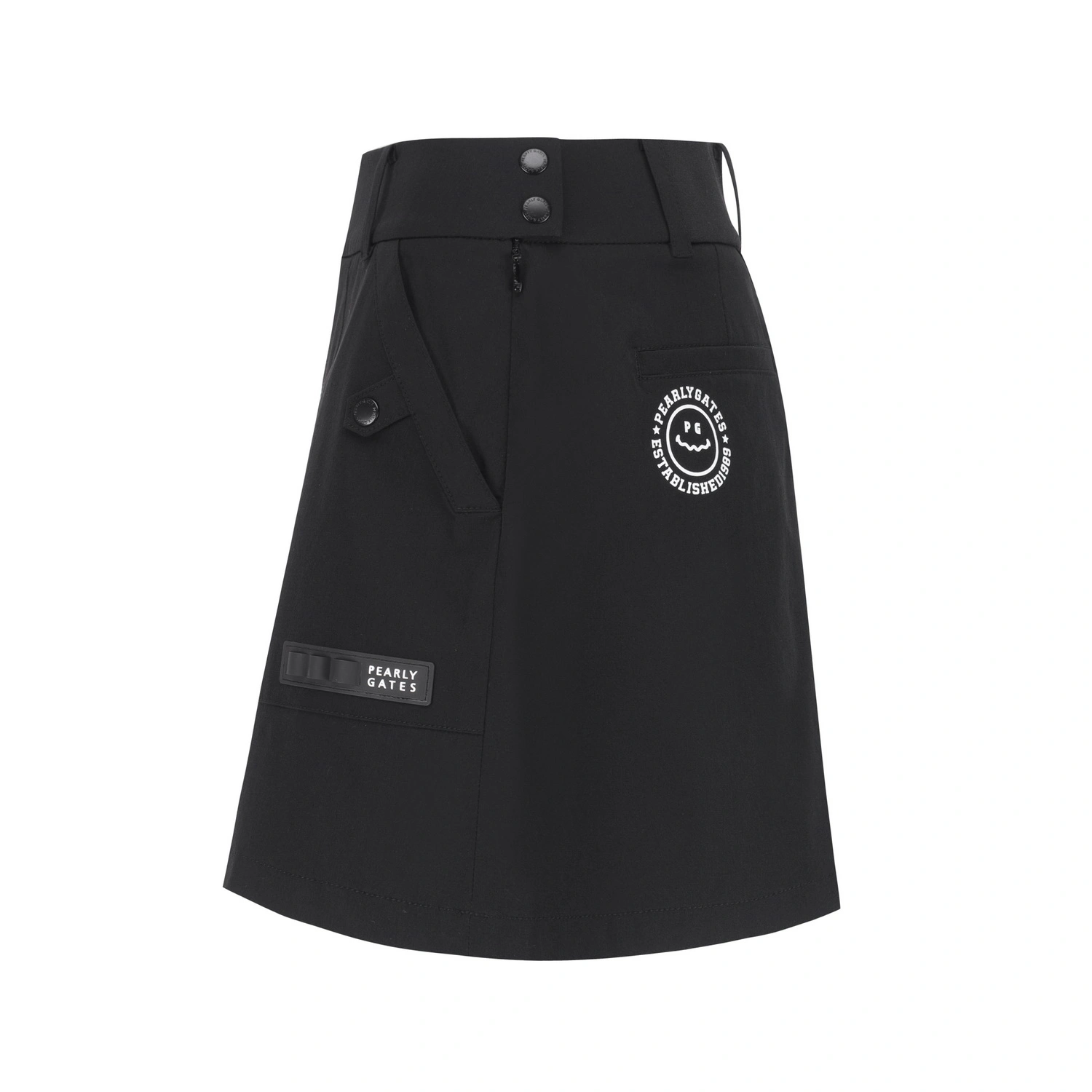 Váy golf nữ dáng chữ A màu đen phối túi cài nút — ảnh 3