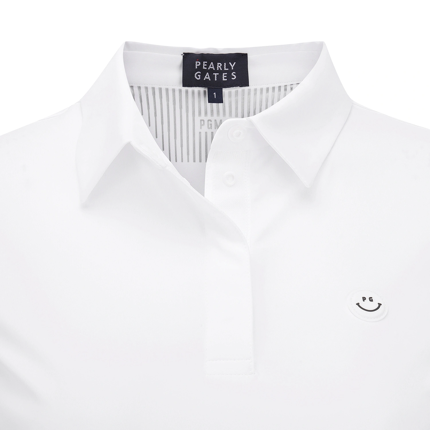Áo golf nữ tay dài cổ bẻ phối viền đen màu trắng — ảnh 3
