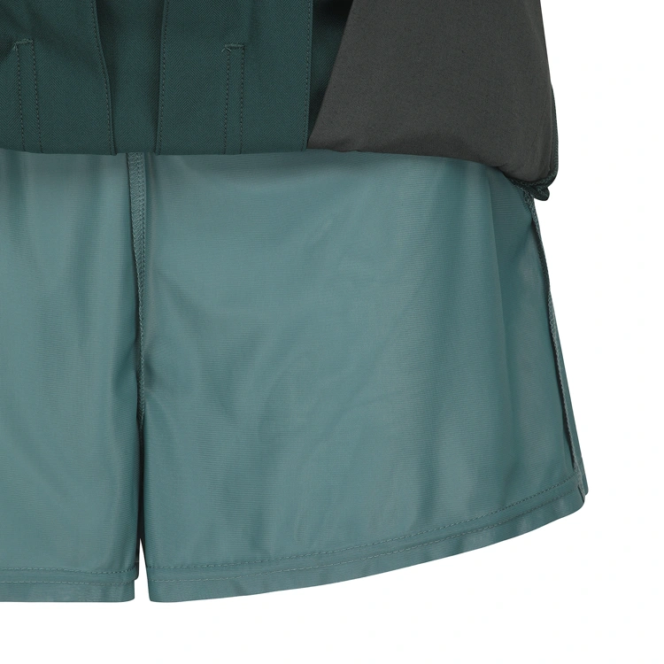Chân váy golf nữ xếp li xanh lá phối viền thun trắng — ảnh 6