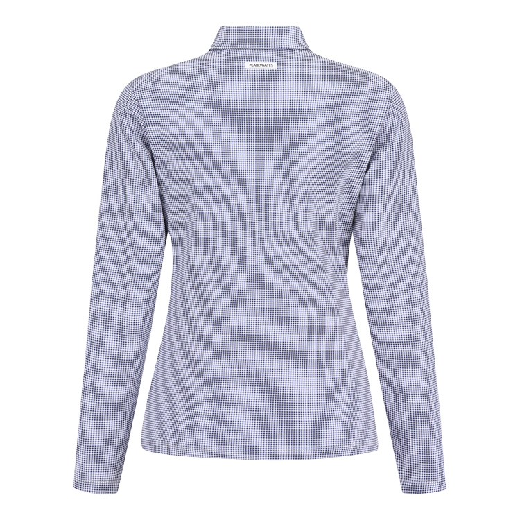 Áo golf nữ tay dài kẻ caro xanh navy — ảnh 3
